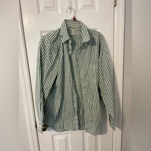 Vintage Banana Republic Safari Striped Button Down 100% Cotton
